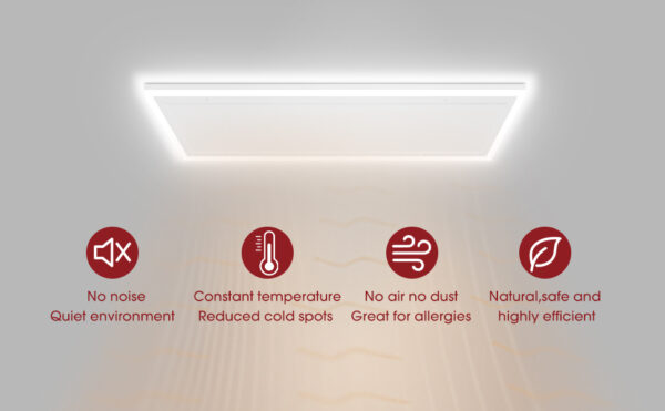 FAR Infrared Ceiling Heater Panel With LED light and Thermostat 370w 650x630 - Image 5