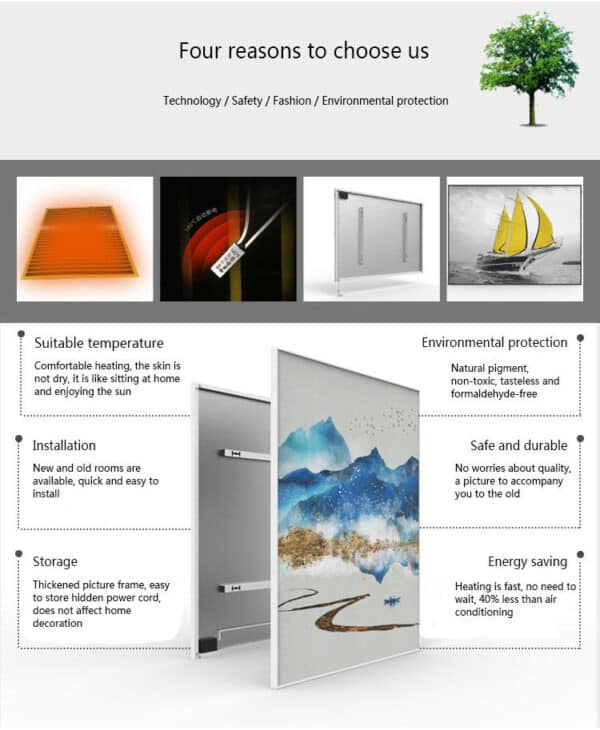 FAR Infrared Ceiling Heater Panel With LED light and Thermostat 370w 650x630 - Image 7