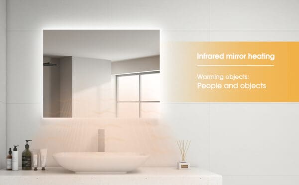 FAR Infrared Mirror Heater Anti-fog Bathroom LED Heating Mirror 450w 600x800 - Image 3